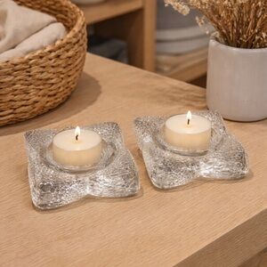 Vintage Indiana glass votive candle holders set of 2